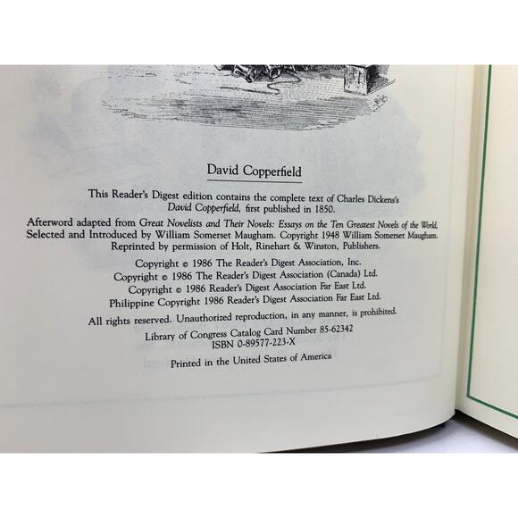 David Copperfield Charles Dickens Hardcover Book Homeschool 1986 Readers Digest - Picture 2 of 8